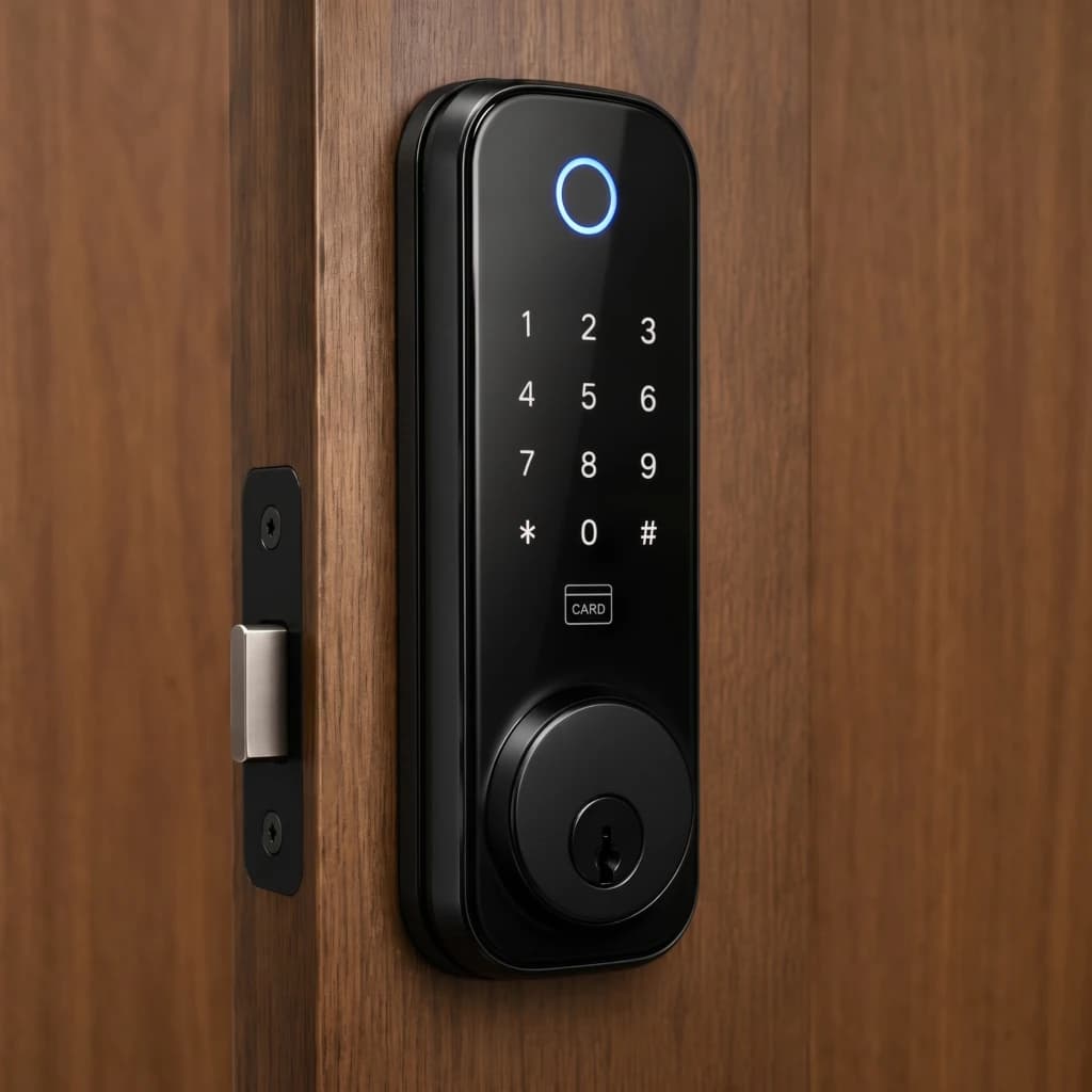 Smart lock installation on a door
